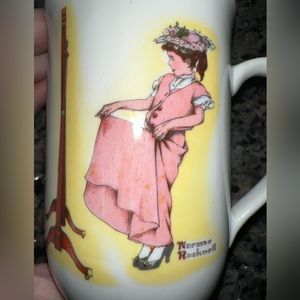 The Girl in Mothers Pink Dress -Norman Rockwell Mug - Vintage